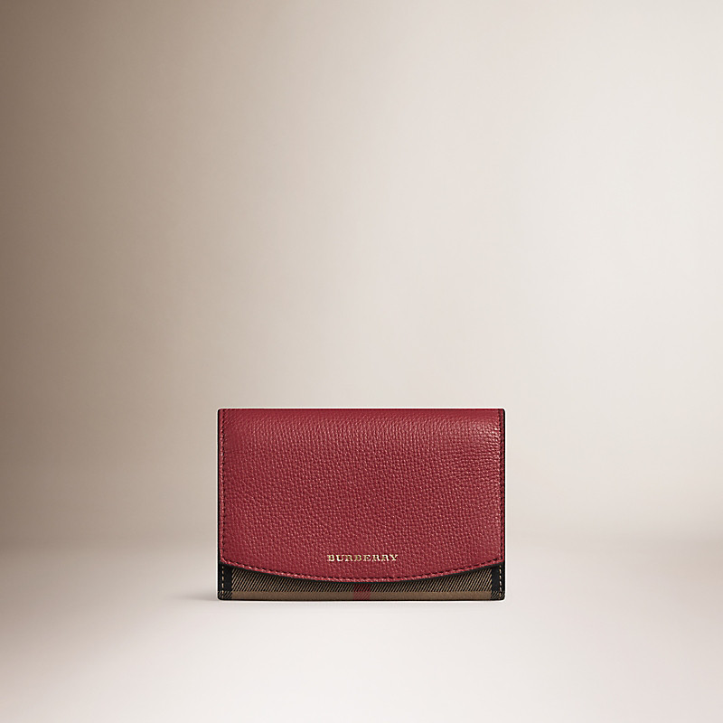BURBERRY/博柏利House 格纹拼皮革短款钱夹 39753561