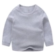 Áo thun bé gái cotton dài tay đáy quần 2018 xuân hè mới 6 bé gái đáy áo sơ mi cổ tròn giản dị