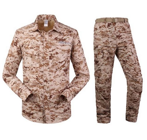 Clearance outdoor tactical camouflage quick-drying pants suit Long sleeve detachable two sections of men's and women's breathable quick-drying shirt pants