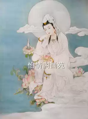 Meticulous painting white drawing draft Guanyin White drawing manuscript landscape character flower and bird animal line drawing material 104