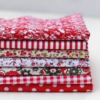 Vải khâu tay DIY vải cotton màu đỏ Bộ 25 * 25CM / 50X50CM vải thun cotton