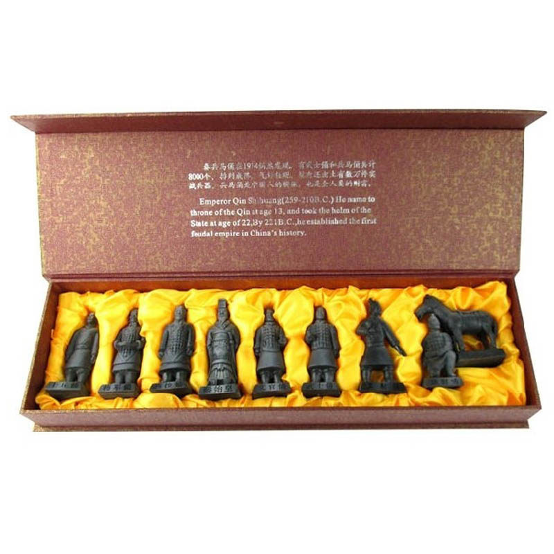 Copper alloy terra-cotta warriors and horses pure copper antique gift set gift box top foreign affairs gift