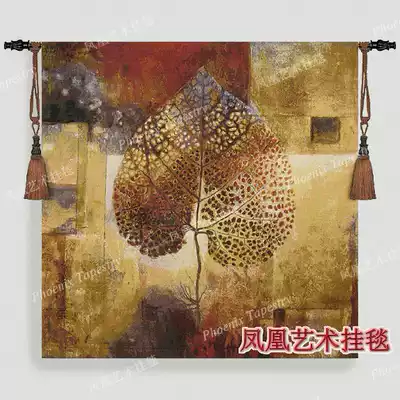 Phoenix art tapestry European Jacquard tapestry abstract ins Nordic style large hanging cloth living room wall autumn leaves