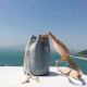 BLIFEDESIGN sương mù trắng sáp handmade nữ bucket bag retro da vai túi Messenger nữ túi