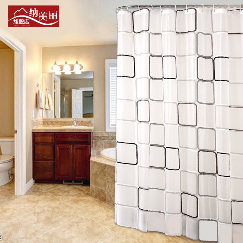 Namelai Waterproof Shower Curtain, Thickened and Mildew-Resistant, No-Drill Bathroom Partition Curtain, Shower Curtain Set