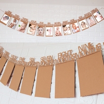 Babys Birthday Arrangements Birthday Laura Flag Commemorative Photo Wall Photo Wall Photo Wall Photo Wall flag Birthday Party Decoration Placement