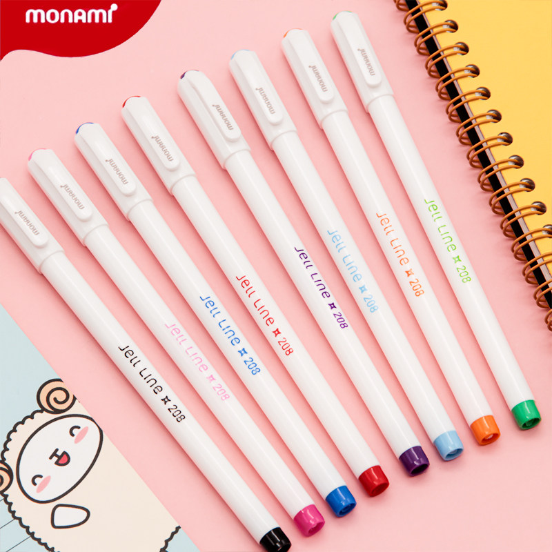Korea Munami Munami 208 office signature pen student stationery 0 4mm fresh and simple white rod gel pen