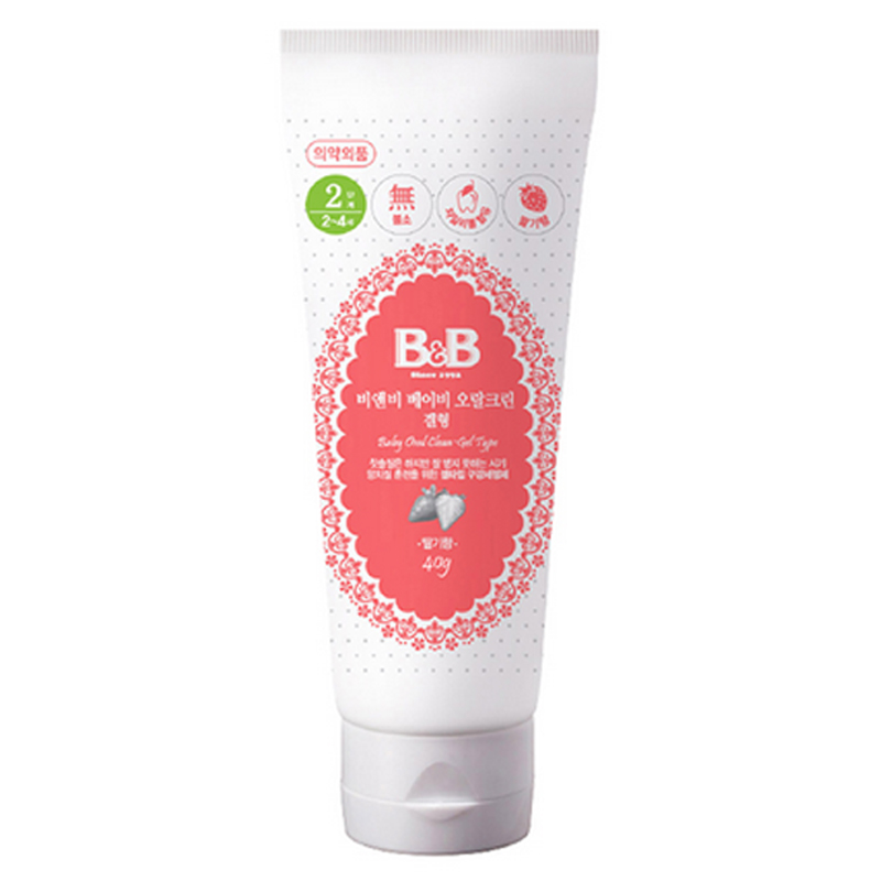 乐友韩国保宁B&B婴儿凝胶型口腔清洁剂草莓味40g 2-4岁 母婴用品