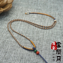Hand knitting high - grade jade jade red rope 925 pure silver necklace rope gold jade - rope