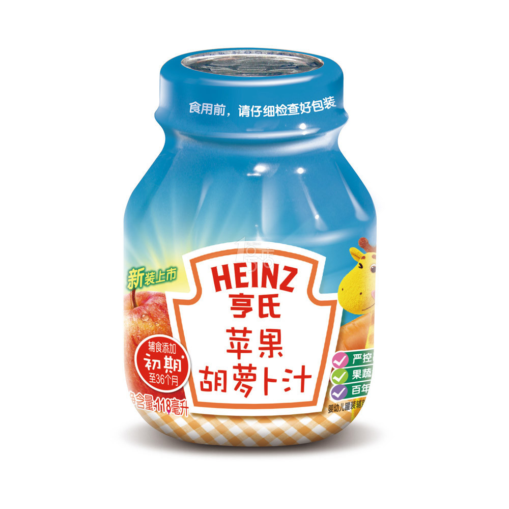 Heinz/亨氏 苹果胡萝卜汁 1段初期-36个月 118ml/瓶