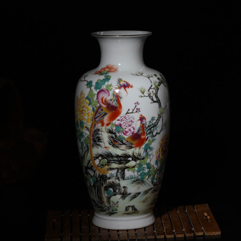 Jingdezhen phoenix vase colorful decorative porcelain ceramic furnishing articles furnishing articles sitting room reveals ark, new vase