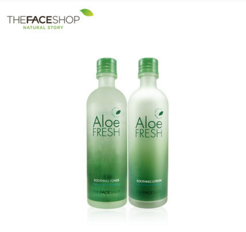 The Face Shop芦荟爽肤水乳液套装 韩国 祛痘控油补水保湿