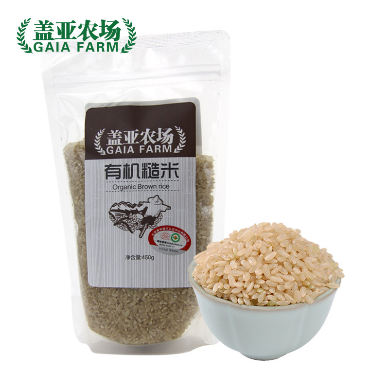 【天猫超市】盖亚农场糙米450g 东北杂粮有机糙米新老包随机