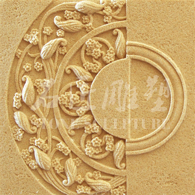 Artificial sandstone relief TV background wall three-dimensional cultural stone pure hand Chinese decorative plate puzzle copper money background