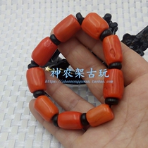 Coral bracelet The Year of life Single circle Coral barrel beads Hand string hand coconut shell spacer accessories
