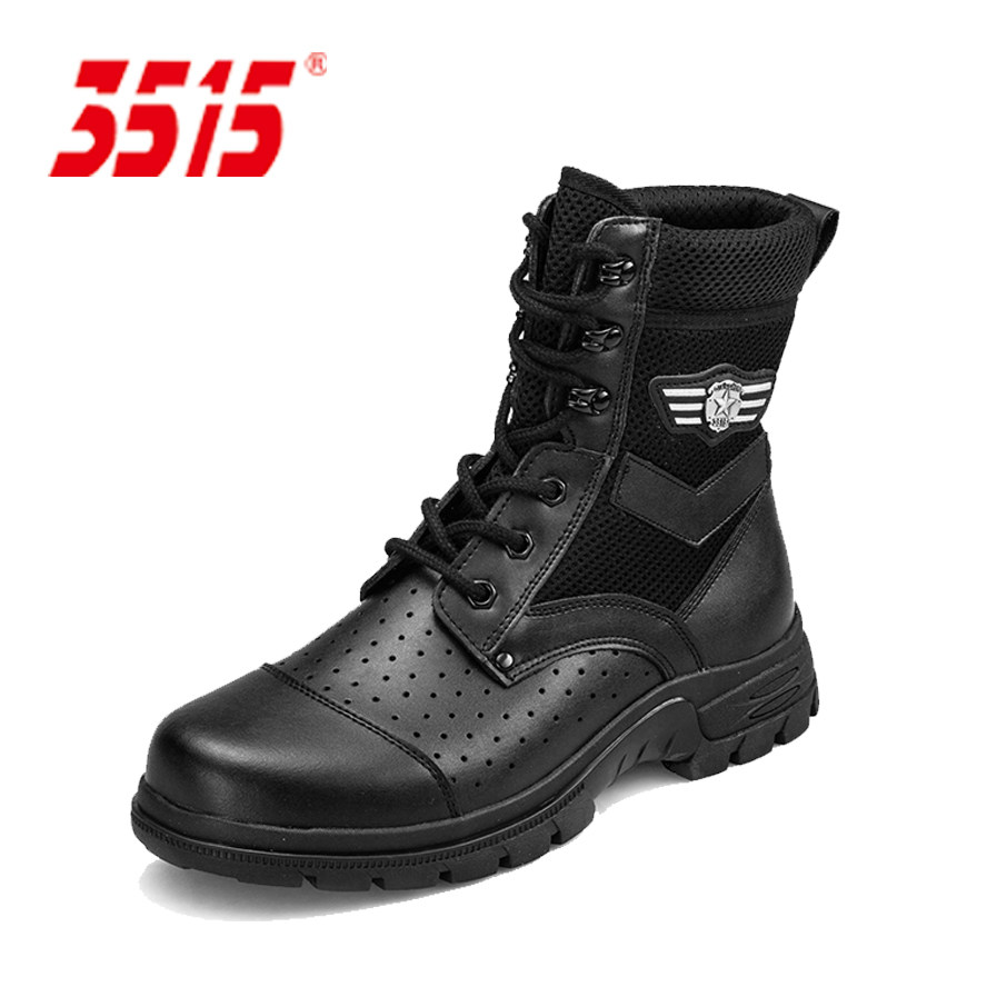 Summer men's mid-boots mesh Jihua 3515 military net boots wear-resistant black single boots men's fidelity