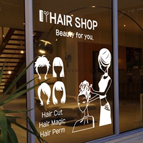 New barber shop glass door sticker barber hairdresser hairdresser window window paste personality wall sticker