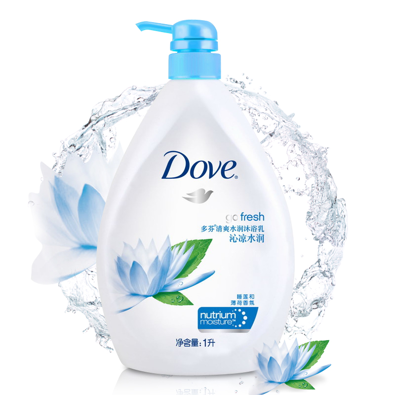 【天猫超市】Dove多芬沁凉水润沐浴乳1L睡莲薄荷 新老包装随机发