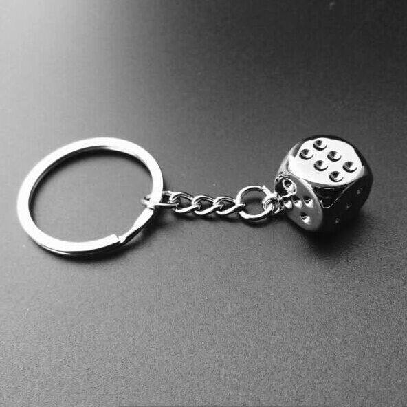 New dice keychain couple creative metal keychain Company activity gift lucky dice buckle