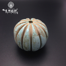 Ювелирные изделия и полуфабрикаты 老绿松石瓜棱超大古珠 文玩收藏精品书桌摆件手把件孤品