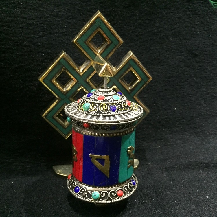 Native Buddhist Tool Nepal manually inlaid pine pine barrel piece auspicious grain transponder barrel