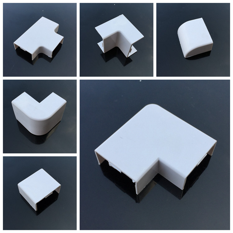 PVC wiring duct accessories Surface-mounted wiring duct 50*25 flat curved direct Yin angle Yang angle plug tee