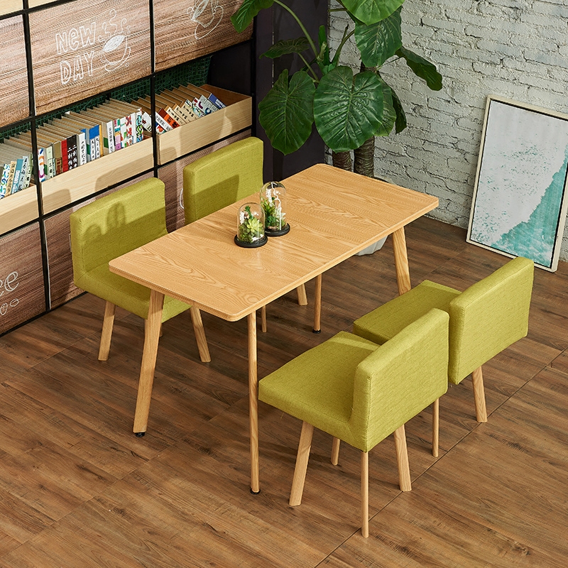 Simple modern rectangular negotiation table and chair combination milk tea coffee shop library reception coffee table and chair - Taobao