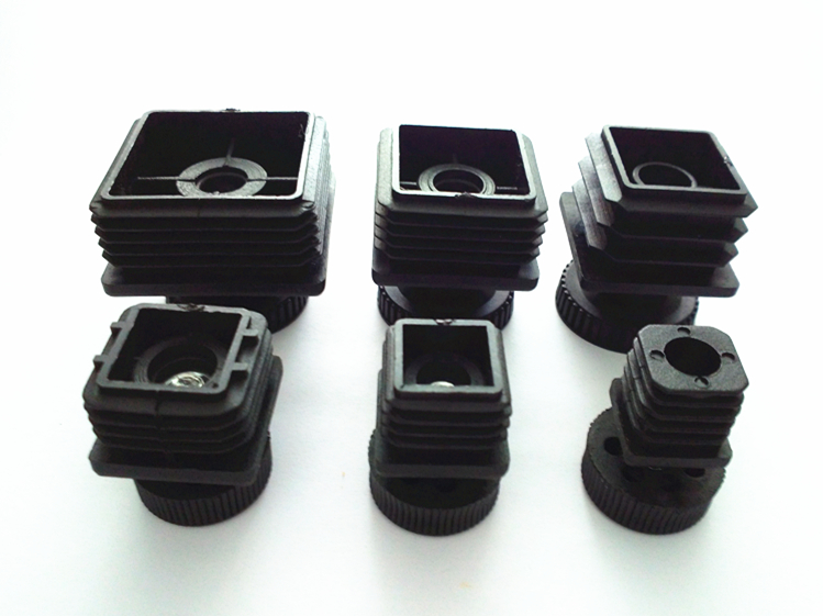 Adjustable plastic square tube stainless inner tube plug footbed steel tube stopper steel tube stopper table and chair foot cushion sleeve adjusting foot
