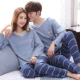 Nhìn mới Lan mùa xuân và mùa thu tay dài ngọt ngào dễ thương có thể mặc bên ngoài cotton vài bộ đồ ngủ nam và nữ phục vụ tại nhà - Giống cái
