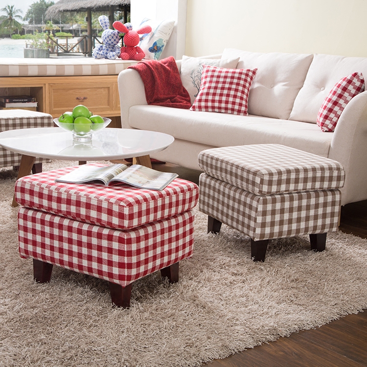 Removable and washable shoe stool sofa stool solid wood sofa foot cloth art shoes long bed end stool simple modern bench