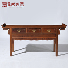Антикварный письменный стол 红木家具 鸡翅木三联橱带抽条案 供桌