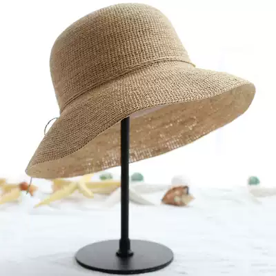 Special travel Lafite straw hat female summer Korean version of Big hat brim beach hat anti-UV sunshade fisherman's hat foldable