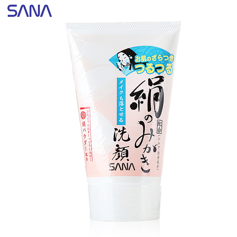 日本进口 sana/莎娜 蚕丝胶原蛋白洗面奶120g  绢丝洁面乳