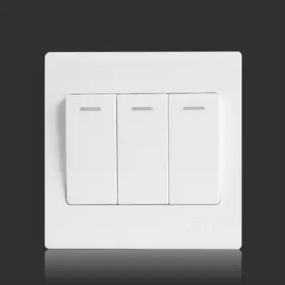 Chint switch socket 86 type switch socket 7D three open double cut switch three position double cut three open switch