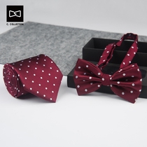 CSOCSO Korean version of British style fashion boxed mens casual wild business dress Tide mens bow tie tie set