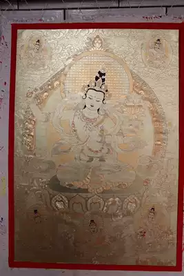 Five Manjushri Golden tablets of the Rabbit's Natal Buddha Thangka paintings are hand-painted by Hot Gong to gather wealth for noble people