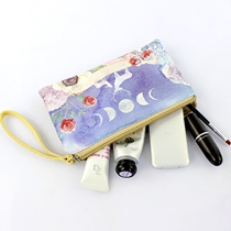 Cartoon cosmetic bag small portable portable mini Korean simple fabric cute hand bag cosmetics storage bag