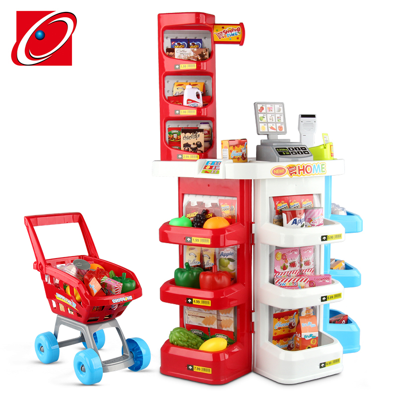 Special price Children emulated silverware Luxury dress Home Wine Toy With Supermarket Shopping Cart Supermarket Cashier Counter Sell Counter