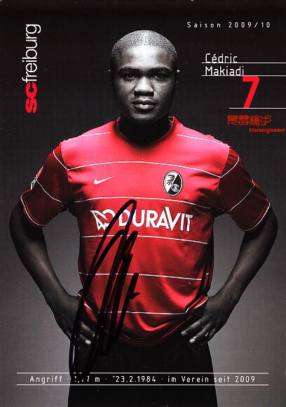 Democratic Congo's foot Makia di Freiburg 2009-10 season pro-pen signature official card