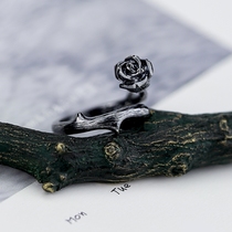 I dont mind thorns S925 sterling silver rose opening ring ring female couple original design confession gift