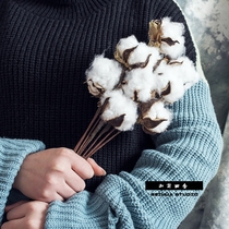 Natural cotton dried flowers Flower arrangement Floral materials Literature and art home soft decoration photo props Vase ins Nordic style