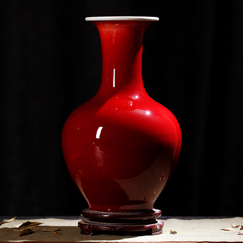 Jingdezhen ceramics vase art lang up up red household act the role ofing is tasted sitting room decoration classical handicraft furnishing articles