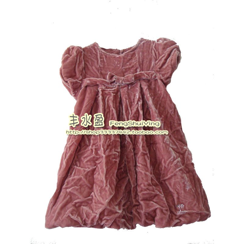 Foreign trade Export French single pure cotton lining gold velvet toddler foreign dress cardiovert dress dress