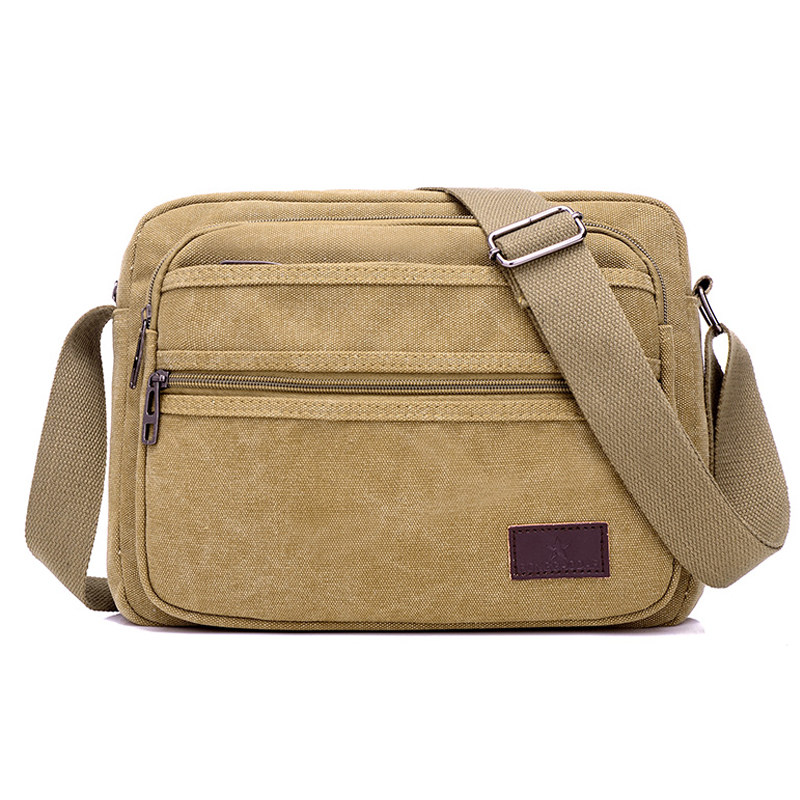 New Men's Canvas Single Shoulder Slip Bag Simple Retro Multi-function Outdoor Casual Bag Bag