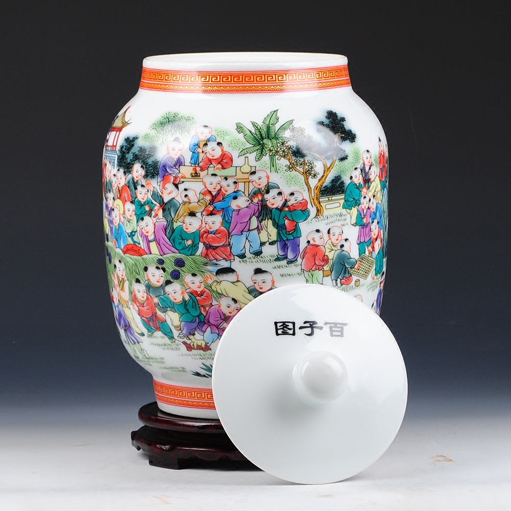 Jingdezhen ceramic the ancient philosophers figure storage jar with cover archaize sitting room porch decoration of the new Chinese style furnishing articles