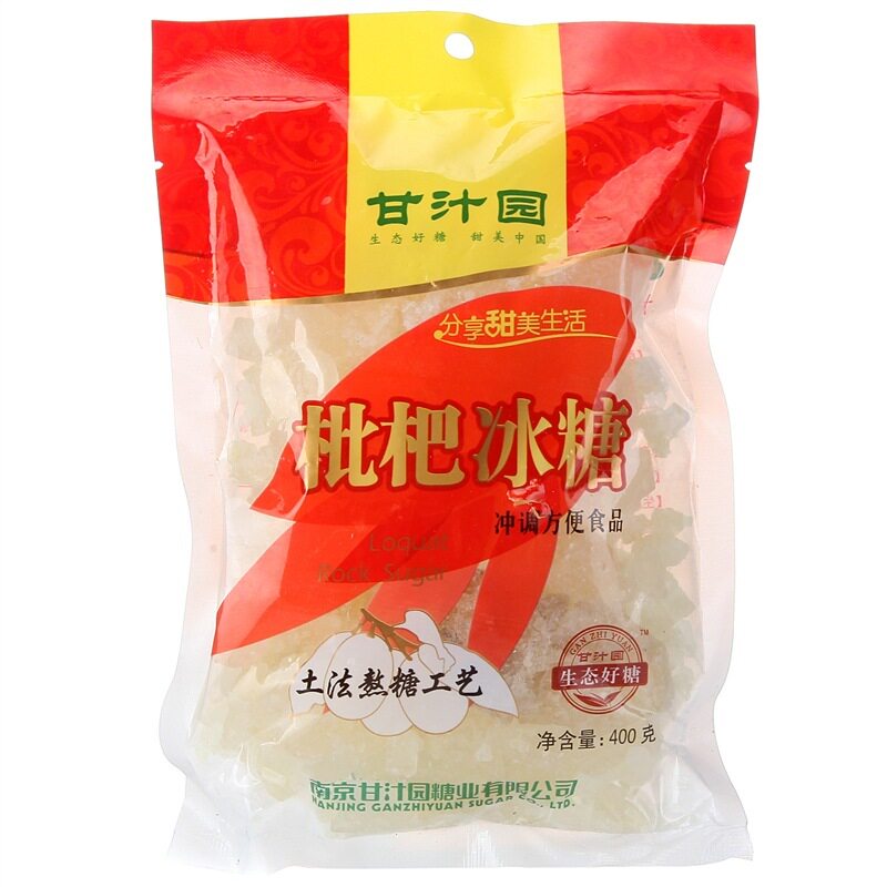 【天猫超市】甘汁园 枇杷冰糖 400g 冰糖粒 优质食糖 食用冰糖