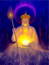 Decorative semi-handmade Buddha and Bodhisattva portrait Pure Land Great Compassion and Great Wishes Ksitigarbha Bodhisattva 024 photo paper double-sided plastic seal