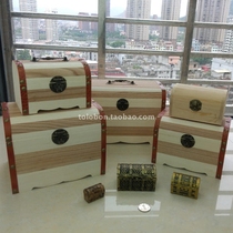 Childrens toys with lock small treasure box Wooden box Jewelry Jewelry box Pirate treasure box Antique treasure box props photography