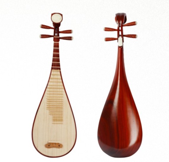 ZCH-P009 centuries-old character number Zhang Changhe Biwa professional red wood bone flower clear water Pipa