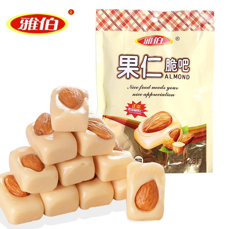 【天猫超市】雅伯果仁脆吧128g 果仁酥混合夹心坚果巧克力糖果